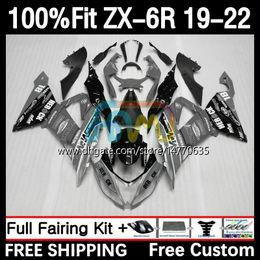 OEM Fairings kit For KAWASAKI NINJA ZX-6R ZX 636 ZX636 ZX6R 19 20 21 22 Bodywork 6DH.135 ZX 6R ZX-636 2019 2020 2021 2022 Frame 600CC 19-22 Injection mold Body silver black