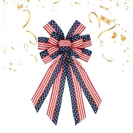 Party Decoration 4th Of July Decorations Red Blue White Ribbon Bow Stars Wreath American Flag Bunting LargeParty