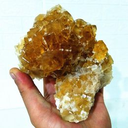 Decorative Objects & Figurines Natural Stone Permeable Yellow Calcite Mineral Crystals For Home Decoration Display And Feng Shui Chakra Heal