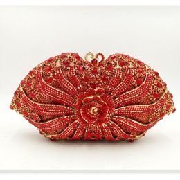 Evening Bags Women Wedding Party Blue Gold Red Colour Crystal Diamond Bridal Clutches Clutch Purse For Female Handbag WalletEvening