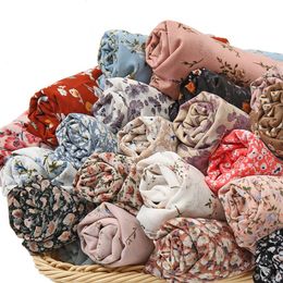 Fashion Lovely Polka Neckerchief Floral Bubble Chiffon Instant Hijab Shawl Lady High Quality Wrap Beach Headband Bufandas Muslim Sjaal