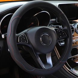 Steering Wheel Covers Universal Leather Car Cover Anti-Slip Good Grip Styling Braiding Trim Interior AccessoriesSteering