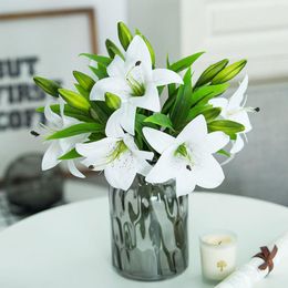 Decorative Flowers & Wreaths Pieces Home Living Room Decor White Pink 30cm Real Touch Plastic Lily Wedding Events Party Favour Artificial Flo