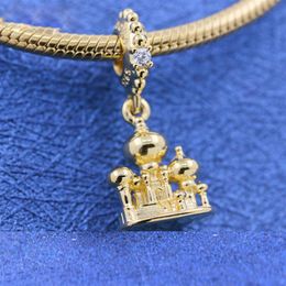 -Shine Gold Metall Plattierte Agrabah Schloss Anhänger Charm Perle für europäische Pandora -Schmuckanharme Brazelets308a