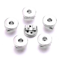 silver Metal 18MM Ginger Snap Button Base charms for DIY Snaps Leather Bracelet Jewellery accessorie