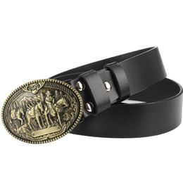 Belts Vintage Buckle Metal Belt Casual Strap Waist Male Second Layer Cow Skin Top Quality Retro Punk For JeanBelts BeltsBelts