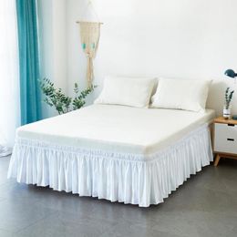 el Bed Skirt Wrap Around Elastic Bed Shirts Without Bed Surface Twin /Full/ Queen/ King Size 38cm Height for Home Decor White 220623