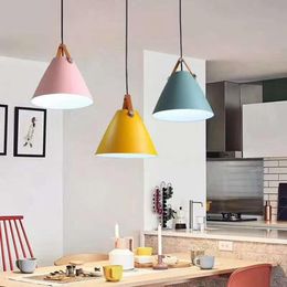 Pendant Lamps Modern LED Lamp Study Dining Room Living Nordic Simple Colour Circular Glossy Line Light FixturePendant