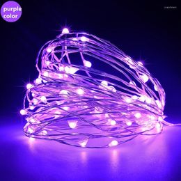 Strings LED Purple String Light Copper Wire 10M 33FT Fairy Garland Home Christmas Wedding Party Decoration Battery Operated WaterproofLED