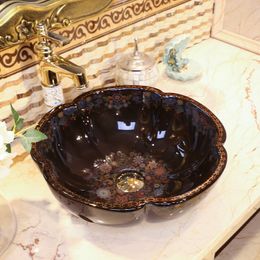 ceramic sanitary ware art counter basin ceramic wash basin Bathroom sink black