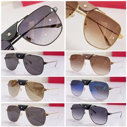 sunglasses men For Women Summer 0275 Style designer Cheetah Classic rectangle Anti-Ultraviolet Retro with leather full frame Oval Metal