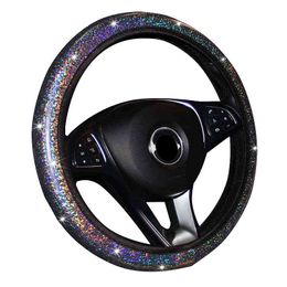 Car Steering Wheel Cover Colorful Bronzing Without Inner Ring Elastic Band Elastic Grip 3738Cm145 "15" Hand Bar Protect Wrap J220808