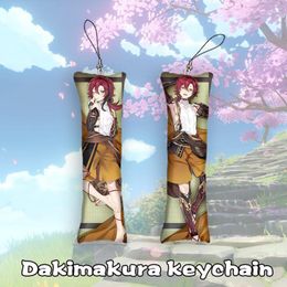 Keychains Genshin Impact Shikanoin Heizou Mini Dakimakura Keychain Anime Body Key Chain Hanging Phone Pendant Cosplay KeychainKeychains Forb