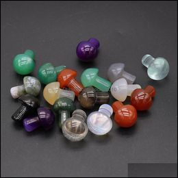 Arts And Crafts Arts Gifts Home Garden Fashion Semi-Precious Stone Glass Crystal Ornament Mushroom Charm Loose Beads For P Dhwil