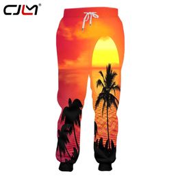 Man Casual Coconut tree Sweatpants Clothing Selling Mens Pants 3D Printed Creative Sunset Drop 220623
