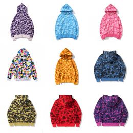 2023 Men Camouflage Hooded Hoodies Camo cardigan Jackets Sweater Hip Hop Sweatshirt Streetwear coat S-3XL 1580#