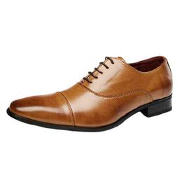 HBP Dress Shoes Business Leather Dress Shoes Men's Wedding Oxford PU Size38-45 220729