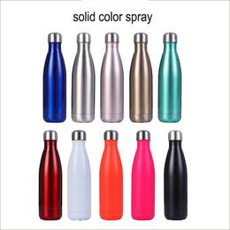 500ml Vacuum Flask 17oz Cola Mugs Water Bottles Shape Sports Solid Colour sprayed Stainless Steel Double Wall Thermos