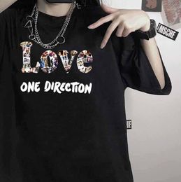 GuanRkon One Direction Womens Cotton Classic Long Sleeve T-Shirts Round Neck Black