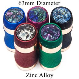 63mm Diameter Rubber Paint Tobacco Grinders Smoking Tools 4 Layers Zinc Alloy Material Glass Bongs Herb For Hookahs GR405