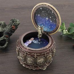 Decorative Objects & Figurines Music Box 12 Constellations Rotating Goddess Wedding Decoration Vintage With Twinkling LED Light Garlands Val