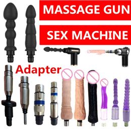 NXY Dildos Hand Electric Drill Bit Adapter Fascia Massage Gun Head to Sex Machine Vibrators Dildo Toys for Female Women Man Shop 0420