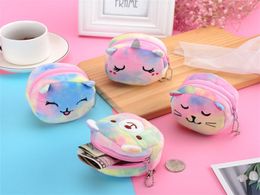 Cute Cartoon Plush Backpacks Unicorn Coin Purse Key Earphone Organizer Bags Kids Gift 40