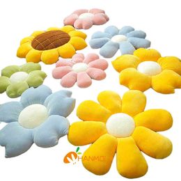 Cm Cute Plants Pillows Filled Soft Suower Sakura Daisy Flowers Seat Cushion Props Decoration J220704
