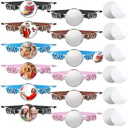 Cinunk Sublimation Bracelet Blank Bracelet Bezel Setting Blank Heat Transfer Blank Leather Bracelet with Aluminium Sheet for DIY Jewellery Making