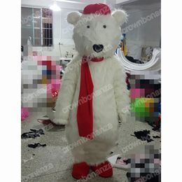 halloween Polar Bear Mascot Costumes Cartoon Mascot Apparel Performance Carnival Adult Size Promotional Advertising Clothings