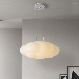 Pendant Lamps Nordic Creative Led Chandelier Bedroom Coffee Shop Restaurant Children's Room White Cloud Art Cute Decorative Hanging