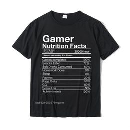 Gamer Nutrition Facts Gamer Funny Video Game Tshirts Top Cotton Tops Tees For Men Slim Fit Top T-Shirts 3D Printed On Sale 220509