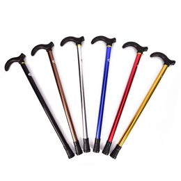 cane tips Canada - High Quality Telescopic Walking Stick Cane Hiking Rubber Tips 6 Grade Alpenstock for Elderly Aluminium Body Climbing Equipment 220615