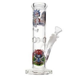 9.2-Inch Straight Tube Glass Bong: Thick Glass with Diffused Downstem, 14mm Female Joint