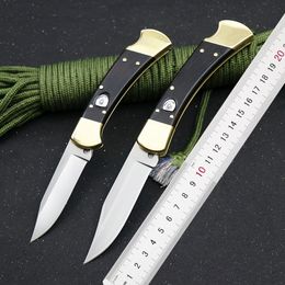 High end 110 fruit knife carved single action serrated brass wooden handle hunting Christmas gift outdoor camping hunting pocket EDC