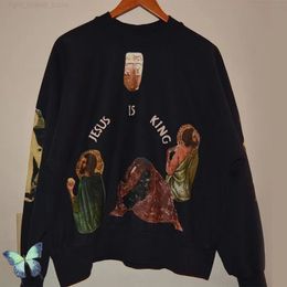 Foam Print West Jesus Is King Men Women High Quality Pullover Sweatshirts W220812