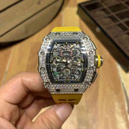 Swiss ZF Factory Watch Date Business Leisure Men's Automatic Mechanical Chronograph Full Sky Star Diamond Inlaid Trend Personality Atmosphere