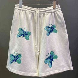 Men's Shorts WE11DONE Shorts Printed Colourful Butterfly Drawstring Men Women 1 1 Welldone Cotton Casual Shorts T220825
