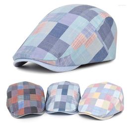 Berets Outdoor Beret Caps Spring Summer Autumn Men Sun Hats Womens Mens Plaid Flat Cap Adjustable Unisex Casual Visor Hat Wend22