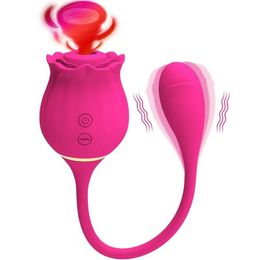 Rose Clit G-spot Vibrator Oral Licking Sucking Dildo Bullet sexy Toys for Women