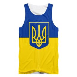 CJLM UKRAINE Vest Sports Team Name Number Ukr Tank Top 3D Print DIY Shirt Casual Men s Clothing Oversized Sportswear Dropship 220615