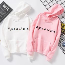 Women's Hoodies & Sweatshirts Friends Letters Winter Women Long Sleeve Leisure Oversize Hooded Jumper Jacket Ladies Warm Pocket PulloversWom