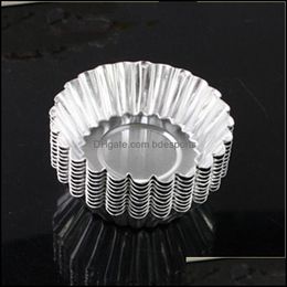 Aluminium 5.5-6.9Cm Round Shape Muffin Egg Tart Pudding Cases Cake Cupcake Liner Baking Cooking Mould 3 Size Drop Delivery 2021 Tools Bakewar