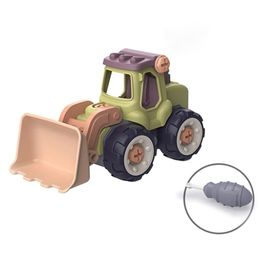 Creative Minuature Loading Unloading Plastic DIY Truck ToyAssembly Engineering Car Set Kids Eonal Toy For Boy Gifts 220702