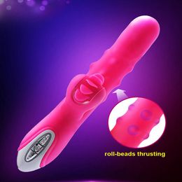 Female Masturbation Vibrators Tongue Licking Roll Beads Thursting G Spot Cl251V