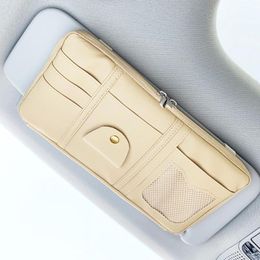 Car Organizer Arrival Document Storage Bag Sun Visor Cover Glasses Clip Hanging Pouch Multi-pocket Card Holder