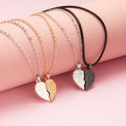 Romantic Heart Pendant Couple Necklace Adjustable Chain Attract Magnet Necklace Wedding Party Jewelry Men Women Accessories