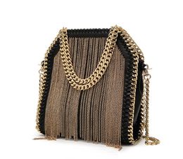 High Quality Luxury Handbags Women Bags Designer Punk Style Chains Shoulder Bag Ladies Small Rivet Tassel Cross Body Bag