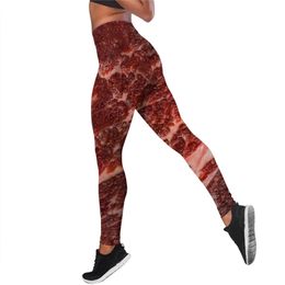 Women Leggings Gourmet Steak Printing Sexy Yoga Suit Leggings Sportswear 3D Ladies Slim Fitness Clothes Sports Suit W220617