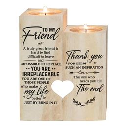 Candle Holders Women Home Decor Double Sided Printing Romantic Festival Free Standing Wooden Holder Centerpiece Vintage Living RoomCandle Ho